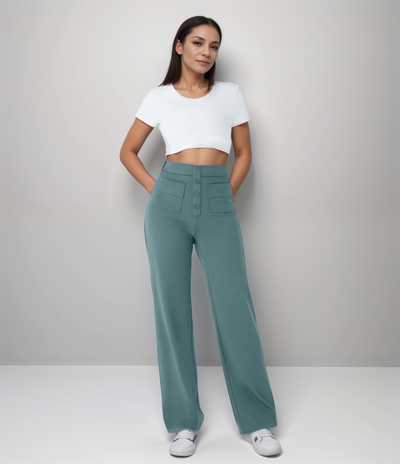 Estelle | Elastische broek met hoge taille |
