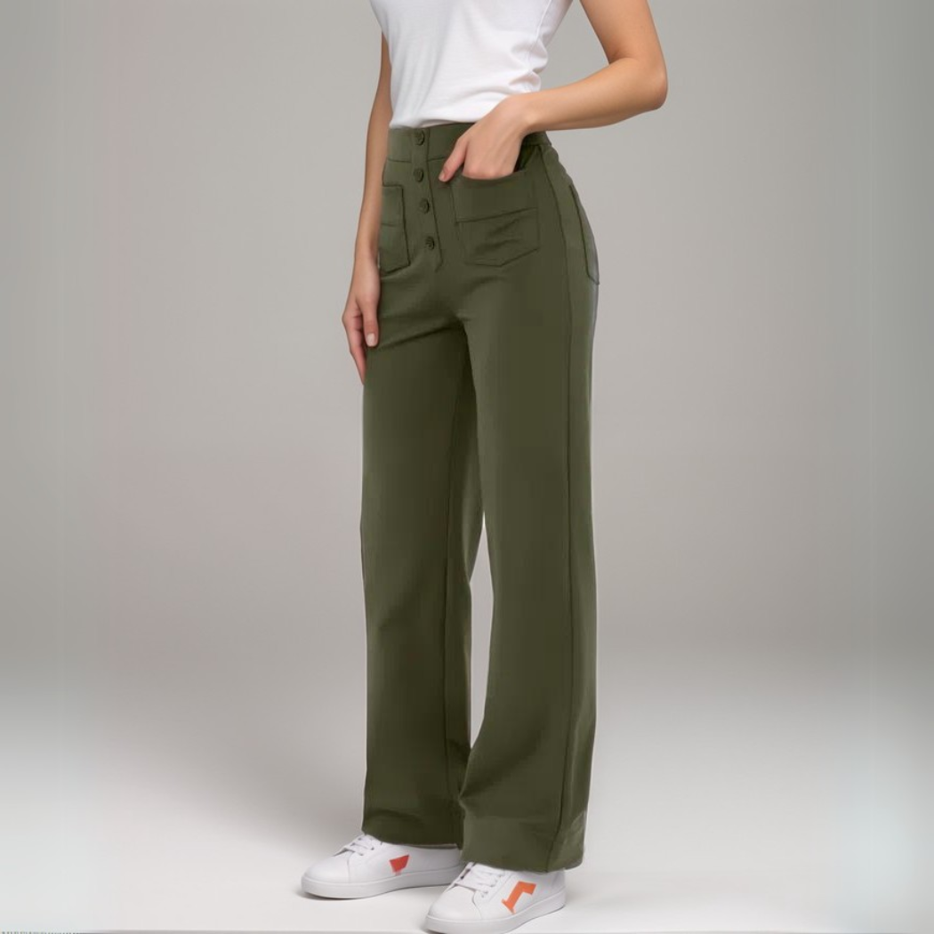 Estelle | Elastische broek met hoge taille |