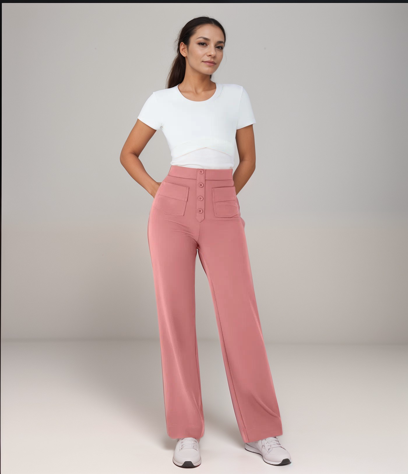 Estelle | Elastische broek met hoge taille |