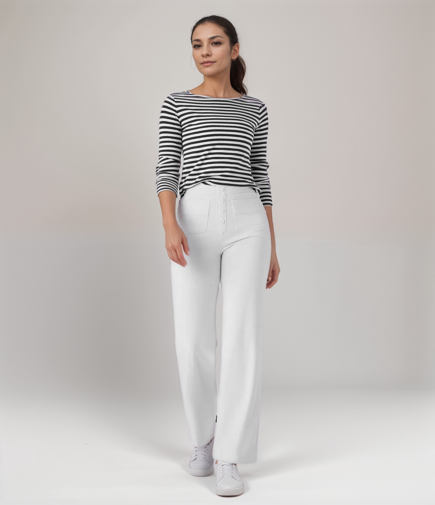 Estelle | Elastische broek met hoge taille |