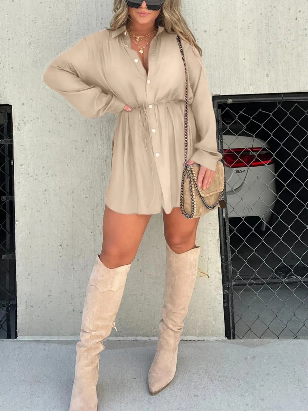 Jasmijn| Trendy satijnen romper jurk