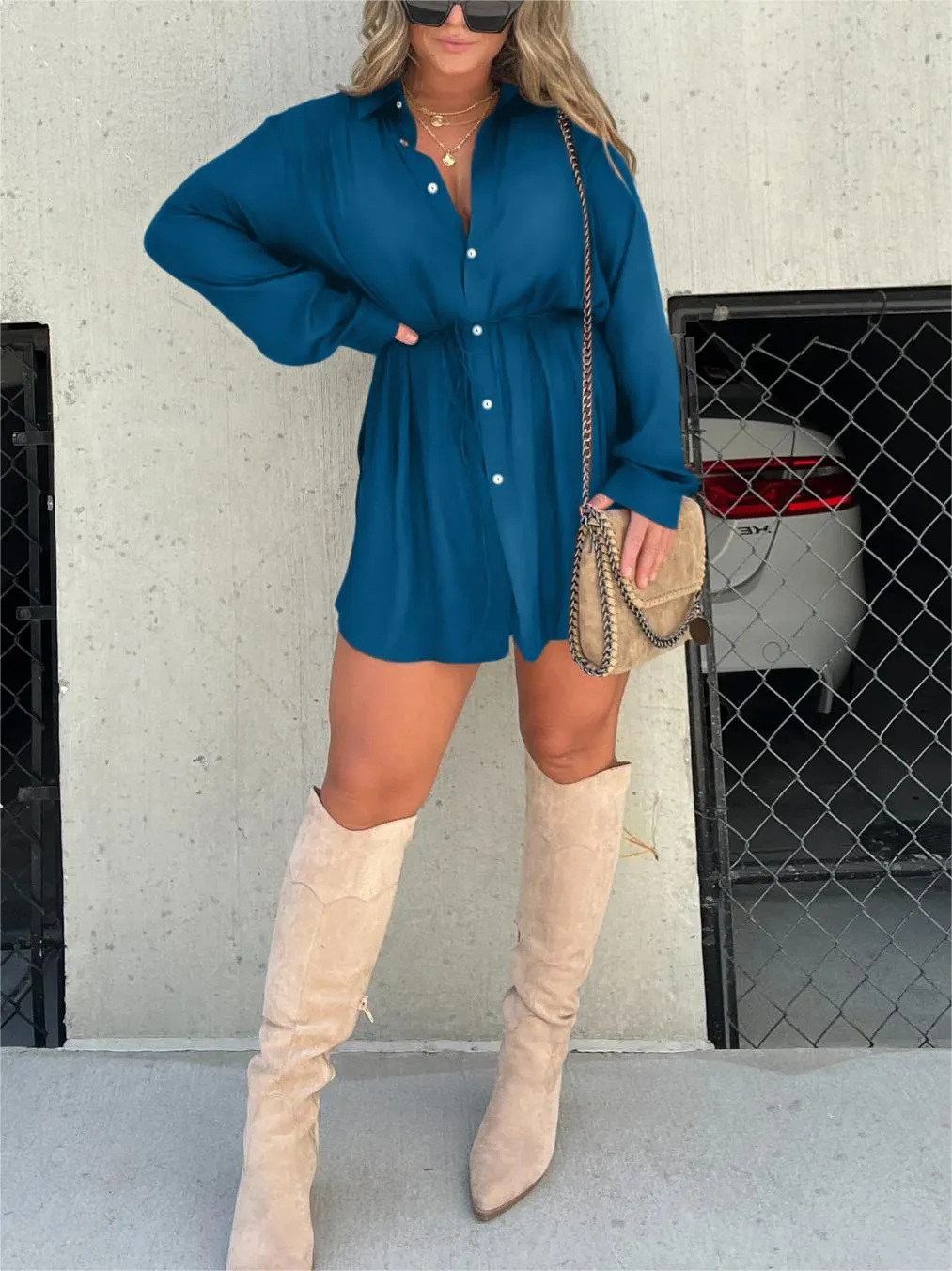 Jasmijn| Trendy satijnen romper jurk