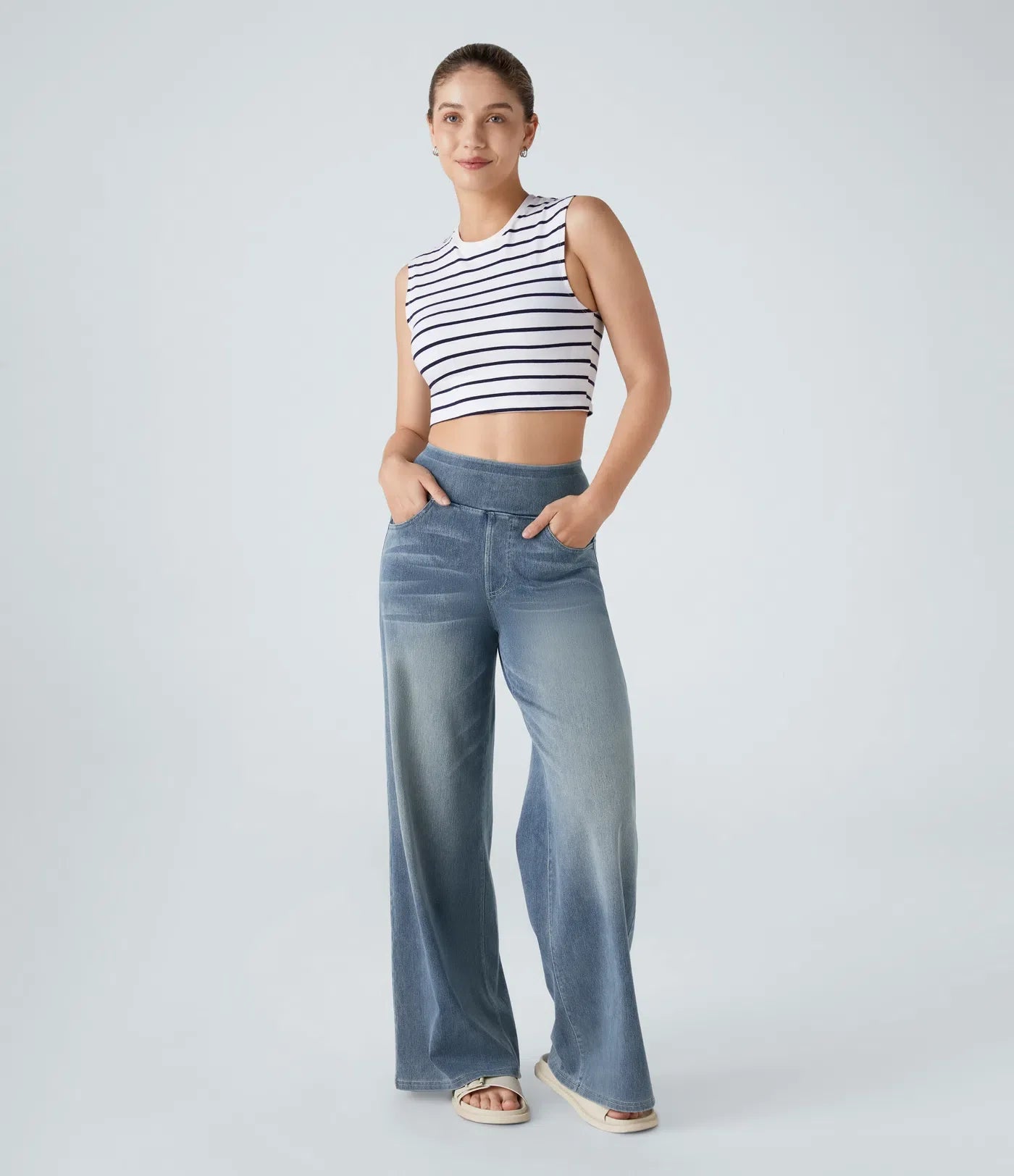 Elara | Elastische broek met hoge taille