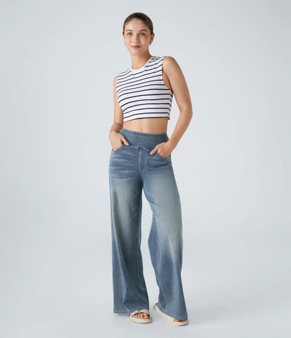 Elara | Elastische broek met hoge taille